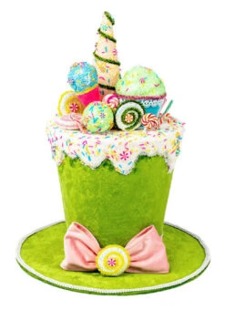 December Diamonds 17.5" Green Candy Hat Christmas Decoration 08-08697