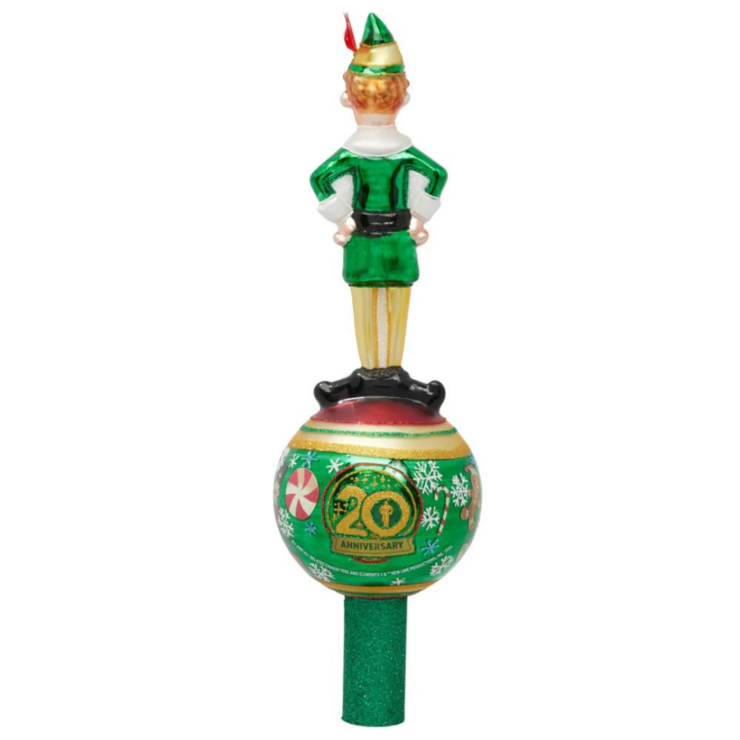 Christopher Radko Merry Muggins Buddy The Elf Glass Christmas Tree Topper 1021686 2 Christopher Radko Merry Muggins Buddy The Elf Glass Christmas Tree Topper 1021686 - Image 2