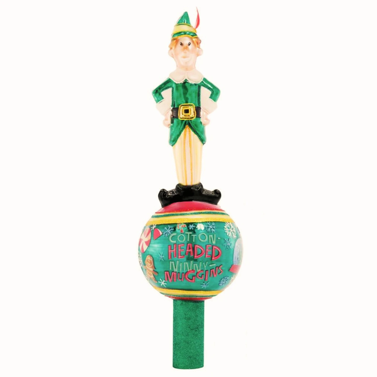 Christopher Radko Merry Muggins Buddy The Elf Glass Christmas Tree Topper 1021686 1 Christopher Radko Merry Muggins Buddy The Elf Glass Christmas Tree Topper 1021686
