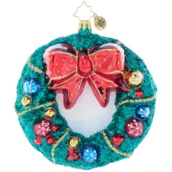Christopher Radko Enchanted Evergreen Wreath Glass Christmas Ornament 1021960
