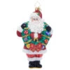 Christopher Radko Wreath Wrangler Claus Glass Christmas Ornament 1021986