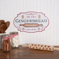 Primitives By Kathy 17" Mrs. Claus Gingerbread Bakery Metal Christmas Sign 119010