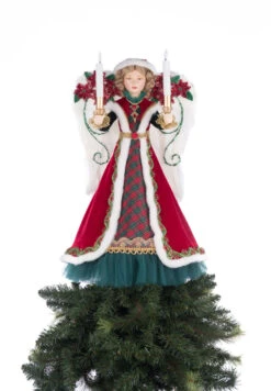 Katherine's Collection 20" Penelope Poinsettia Angel Lighted Christmas Tree Topper 28-428329 -Christmas Decor Shop 28 428329 8 85140.1718910323