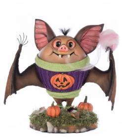 Katherine's Collection 9.75" Fangs The Bat In Sweater Tabletop Halloween Decoration 28-528655