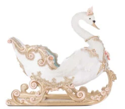 Katherine's Collection 21" Joyeux Noel Swan Sleigh Christmas Decoration 28-528846 -Christmas Decor Shop 28 528846 1 24037.1747226919