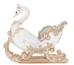 Katherine's Collection 21" Joyeux Noel Swan Sleigh Christmas Decoration 28-528846