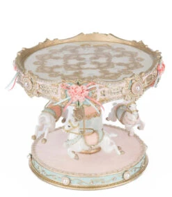 Katherine's Collection 11.5" Joyeux Noel Carousel Cake Plate Christmas Decoration 28-528851 -Christmas Decor Shop 28 528851 2 34113.1747228443