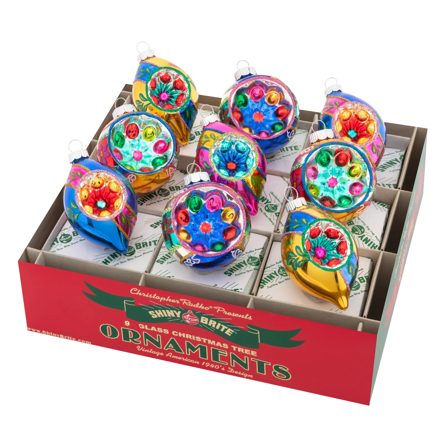 Christopher Radko Shiny Brite Confetti 2.5" Decorated Rounds & Reflectors Tulip Christmas Ornaments 4027749 1 Christopher Radko Shiny Brite Confetti 2.5" Decorated Rounds & Reflectors Tulip Christmas Ornaments 4027749