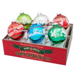 Shiny Brite Holiday Splendor 3.25" Signature Flocked Round Christmas Ornaments 4028217