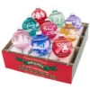 Christopher Radko Shiny Brite Vivid Vintage 2.5" Signature Flocked Round Christmas Ornaments 4028248