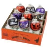 Shiny Brite Halloween 9 Count 2.5" Signature Flocked Rounds Glass Ornament Set 4028279