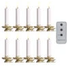 Raz 4" Set Of 10 Clip-On Lighted Christmas Tree Candles With Remote 4324036