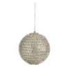 Raz 4" Silver Jeweled Christmas Ball Ornament 4327314