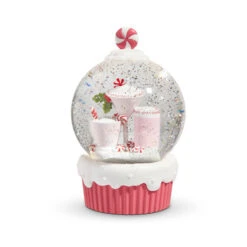 Raz 5" Lighted Peppermint Cocktail Cupcake With Swirling Glitter Christmas Snow Globe 4400768 -Christmas Decor Shop 4400768 32371.1722368014