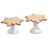 Raz 8" Christmas Gingerbread Cookie Pedestal Risers Set Of 2 4411319