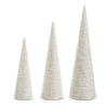 Raz 23.75" Glittered White Cone Christmas Tree Set Of 3 4415545