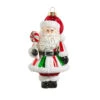Raz 5.5" Red And Green Santa Holding Candy Glass Christmas Ornament 4415579