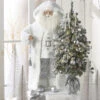 Raz 37" Arctic Winter White Santa With Lighted Tree Christmas Decoration 4415588