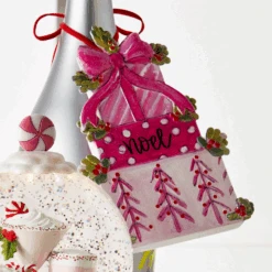Raz 6" Pink Present Stack Christmas Ornament 4416369