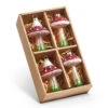 Raz 3.5" Box Of 4 Red Mushroom Glass Christmas Ornament Set 4424518