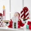 Raz 28.75" Christmas Table Top Santa Butler Figure With Serving Platters 4510332