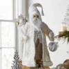 Raz 22" Father Christmas With White Fur Coat Christmas Figure 4510479