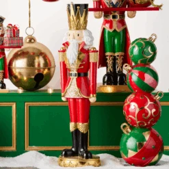 Raz 47" Large Red And Gold Nutcracker Christmas Decoration 4510507