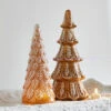 Raz Set Of 2 Ornate Glass Gingerbread Trees 4512515
