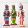 Raz 12" Set Of 3 Vivid Jolly Gingerbread Nutcracker Christmas Figures 4516606