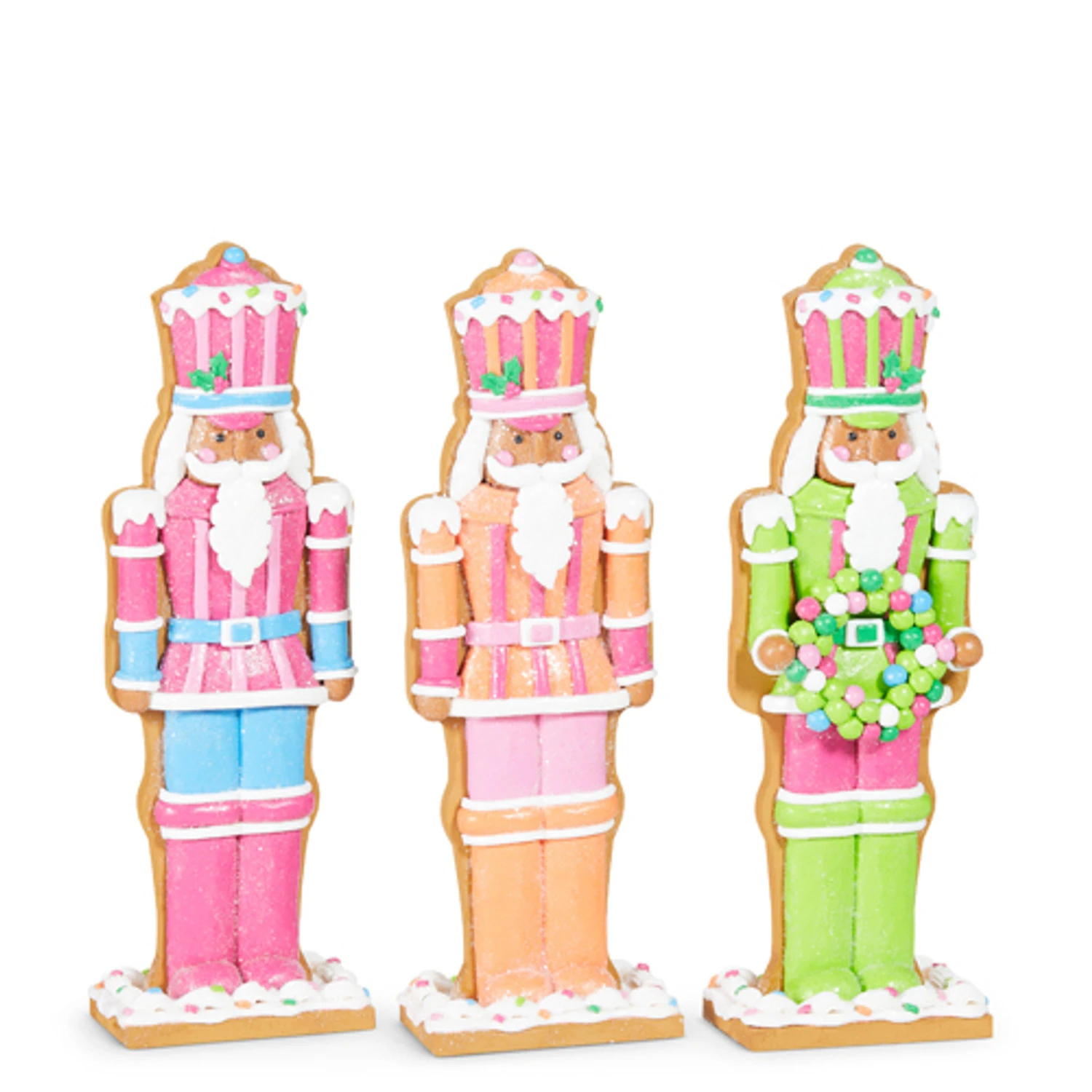 Raz 12" Set Of 3 Vivid Jolly Gingerbread Nutcracker Christmas Figures 4516606 2 Raz 12" Set Of 3 Vivid Jolly Gingerbread Nutcracker Christmas Figures 4516606 - Image 2