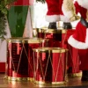 Raz Red And Gold Drum Christmas Ornaments Set Of 3 4516726