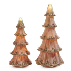 Raz 14.5" Pink And Gold Lighted Christmas Trees Decoration Set Of 2 4516731 -Christmas Decor Shop 4516731 30911.1744730914