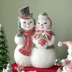 Raz 10.25" The Magic Of Christmas Snow Couple Christmas Figure 4519048