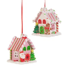 Raz 2.75" Candy Gingerbread Tree Christmas Ornament Set Of 2 4520042