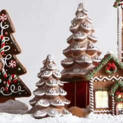 Raz 10.5" Glass Gingerbread Christmas Tree Figures 4520870