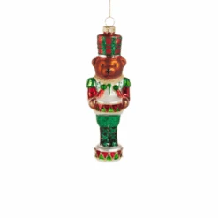 Raz 5.75" Set Of 2 Teddy Nutcracker Glass Christmas Ornament 4522927 5 Raz 5.75" Set Of 2 Teddy Nutcracker Glass Christmas Ornament 4522927 -Christmas Decor Shop 4522927B 90853.1747857035