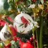 Raz 5" Cardinal Ball Glass Christmas Ornament 4524553