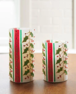 Raz 8" Set Of 2 Holly Berry Container Christmas Decoration 4524634
