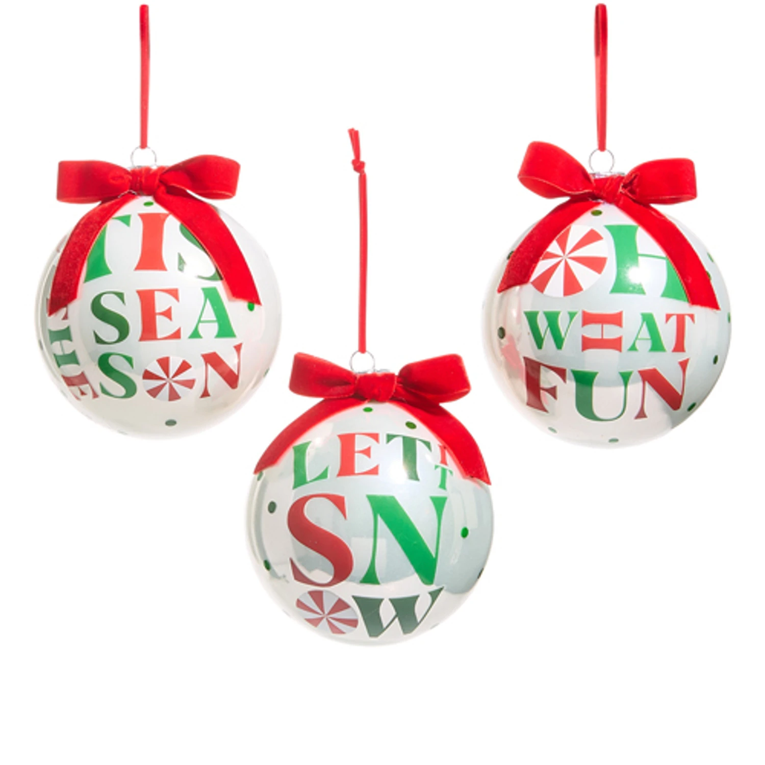Raz 5" Peppermint Merrymaking Glass Ball Christmas Ornament 4524782 1 Raz 5" Peppermint Merrymaking Glass Ball Christmas Ornament 4524782