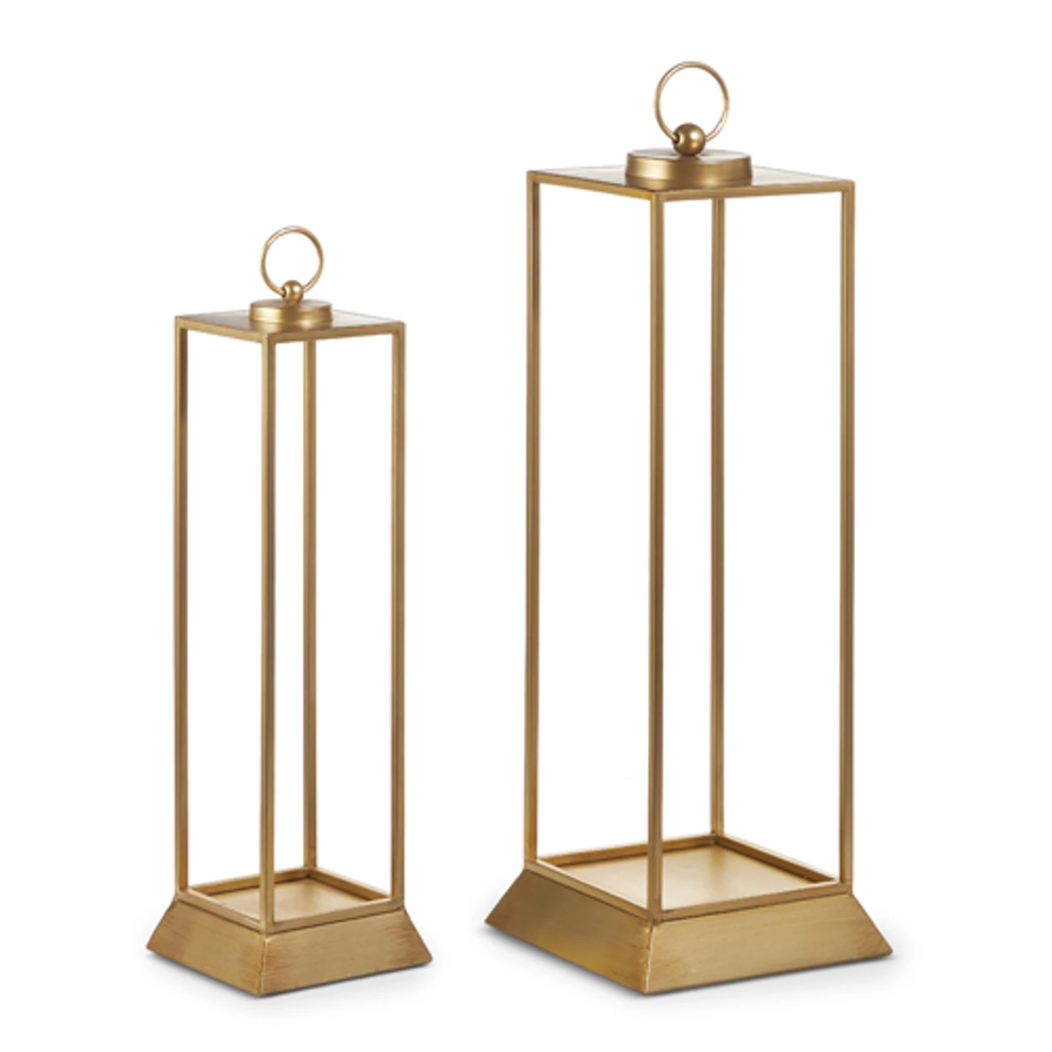 Raz 24" Gold Lantern Candle Holder Christmas Lantern Set Of 2 4528055 2 Raz 24" Gold Lantern Candle Holder Christmas Lantern Set Of 2 4528055 - Image 2