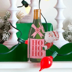 Raz 8" Christmas Cheer Champagne Bottle Acrylic Cut Out Sign Decoration 4528121