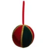 Raz 5" Red And Green Velvet Ball Christmas Ornament 4531071