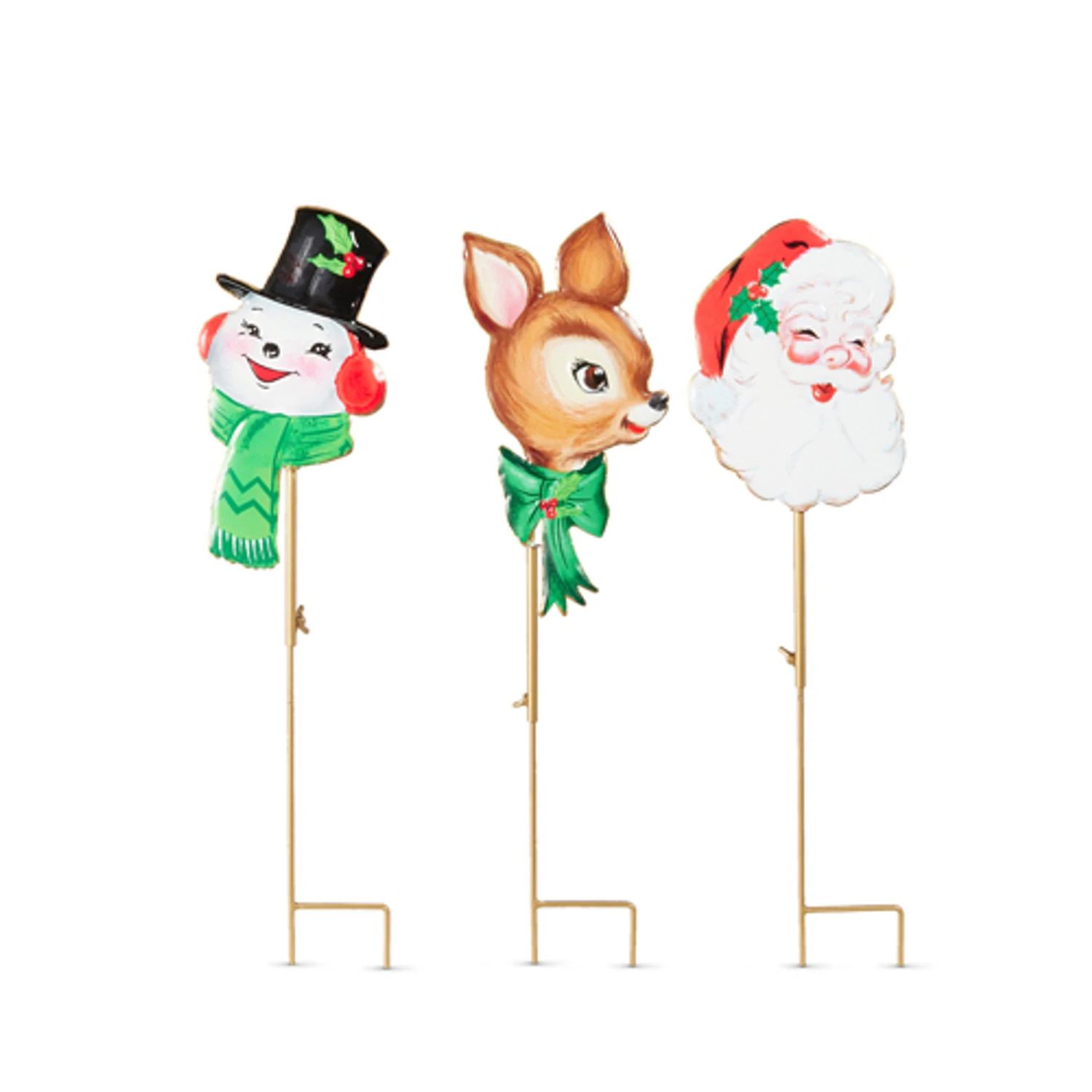 Raz 25.5" Sparkle Holiday Christmas Character Yard Stake Decoration Set Of 3 4536666 1 Raz 25.5" Sparkle Holiday Christmas Character Yard Stake Decoration Set Of 3 4536666