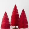 Raz 14" Red Glittered Bottle Brush Trees Christmas Decoration 4546025