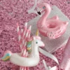 Raz 4.5" Flamingo And Unicorn Pool Floatie Glass Christmas Ornament 4552895
