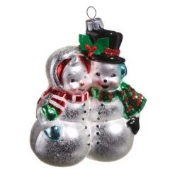 Raz 4.5" Snowman Couple Glass Vintage Christmas Ornament 4552904 3 Raz 4.5" Snowman Couple Glass Vintage Christmas Ornament 4552904 -Christmas Decor Shop 4552904 37954.1750370226