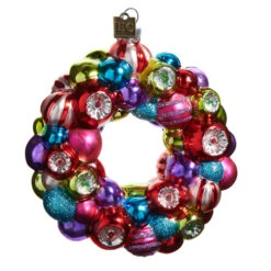 Raz Eric Cortina 4" Reflector Wreath Glass Christmas Ornament 4553134 -Christmas Decor Shop 4553134 75480.1750859479