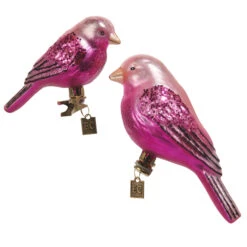 Raz Eric Cortina 5.5" Pink Clip On Fantasy Bird Glass Christmas Ornament Set Of 2 4553136 -Christmas Decor Shop 4553136 59843.1750860793