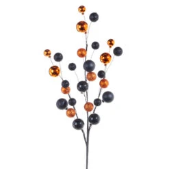 Raz 31" Orange And Black Ornament Ball Halloween Spray F4202447