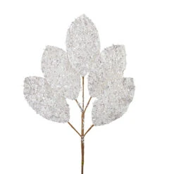 Raz 23" White Glitter Magnolia Leaf Christmas Tree Spray F4206774 -Christmas Decor Shop F4206774 10602.1686751372